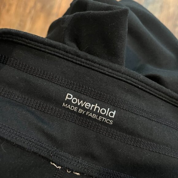 Fabletics Powerhold black and blue athletic crops - Picture 5 of 5